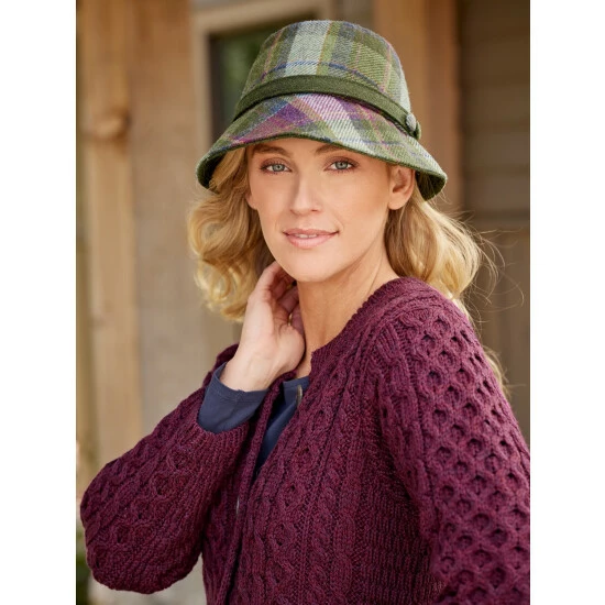 Best Sale โค๏ธ Vermont Country Store ๐ฉ Women's Irish Wool Plaid Bucket Hat Green/purple Plaid ๐ - Image 5
