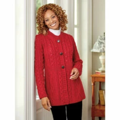 Cheap 😉 Vermont Country Store 👩 Women's Irish Wool A-Line Cardigan Charcoal 😉