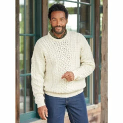 Best deal ⭐ Vermont Country Store Men's Irish Wool Crewneck Sweater Charcoal ⭐