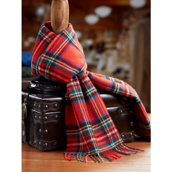 Hot Sale 😉 Vermont Country Store Irish Plaid Lambswool Scarf For Men And 👩 Women 🛒