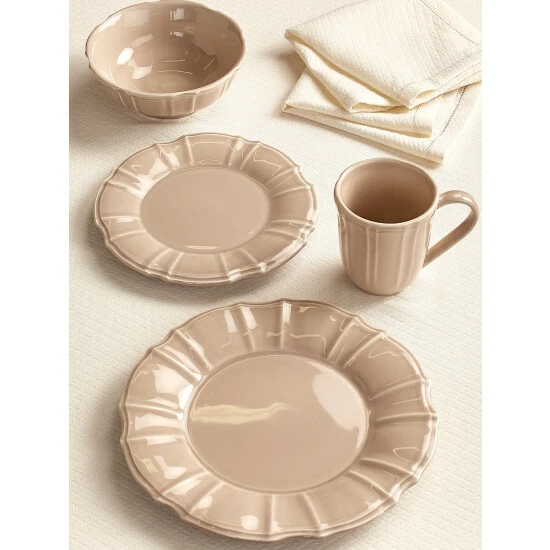 Outlet π Vermont Country Store Chloe Dinner Plates, Set Of 4 Taupe π₯°