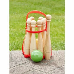 Best Sale ⭐ Kettler Solid Wood Lawn Bowling Set With Carrying Basket 🥰