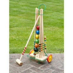 Promo 👍 Kettler Six Player Croquet Set With Trolley 🧨