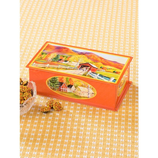 Best deal π― Vermont Country Store Covered Bridge Tin With Autumn Nonpareils π₯° - Image 3