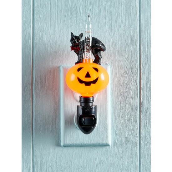 Flash Sale 🌟 Vermont Country Store Pumpkin And Cat Bubble-Light Night-Light ⭐