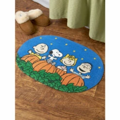 Outlet 🎁 Peanuts Great Pumpkin 🧛 Halloween Braided Cotton Throw Rug 🧨