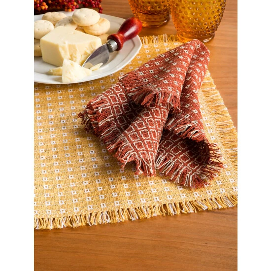 Brand new ๐ The Mountain Weavers Mountain Weave ๐ช Thanksgiving Cotton Placemats, Set Of 2 Sage And Stone ๐ - Image 2