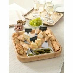 Promo 🌟 Vermont Country Store Bamboo 10-Piece Cheese Board Set With Drawer 🧨