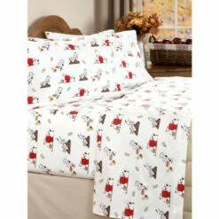 Wholesale 🎉 Peanuts 👪 Thanksgiving Portuguese Cotton Percale Sheet Set Ecru 💯